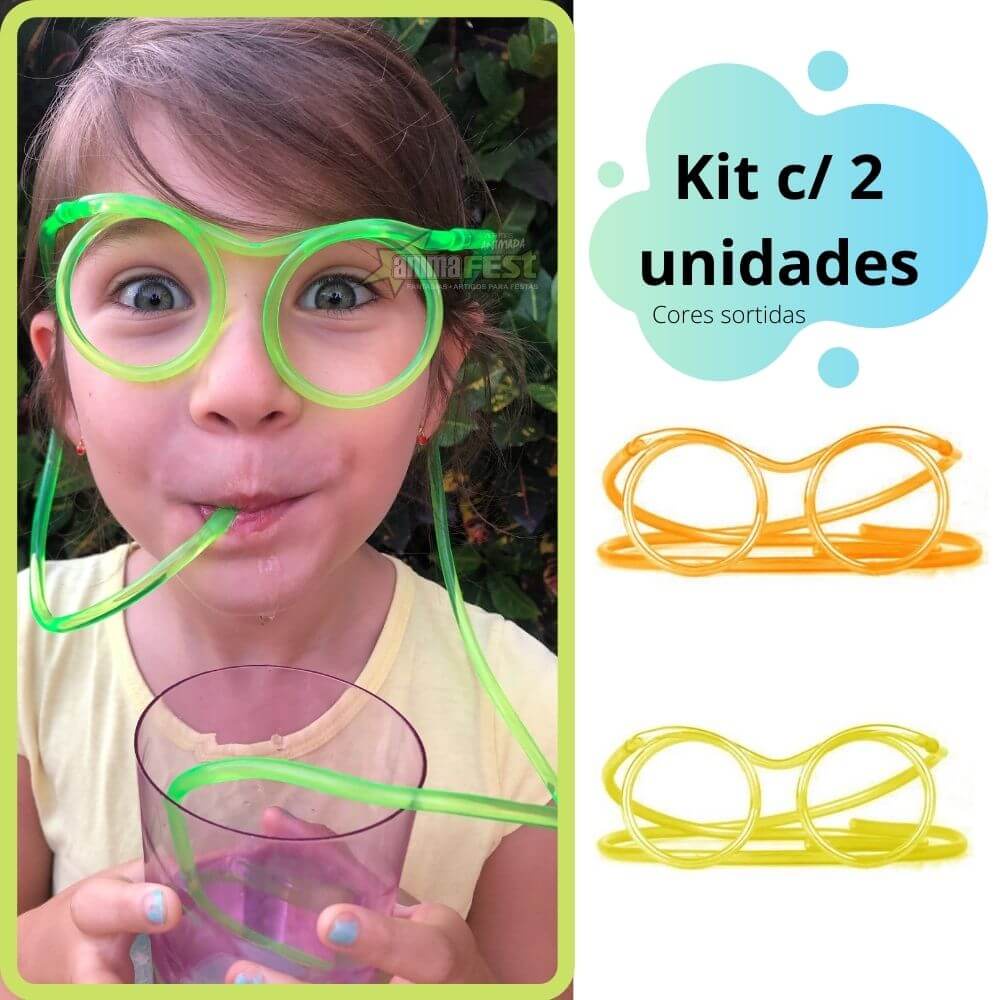 Óculos Canudo Divertido Reutilizável Chaves KIT c/2 em Oferta na Shopee