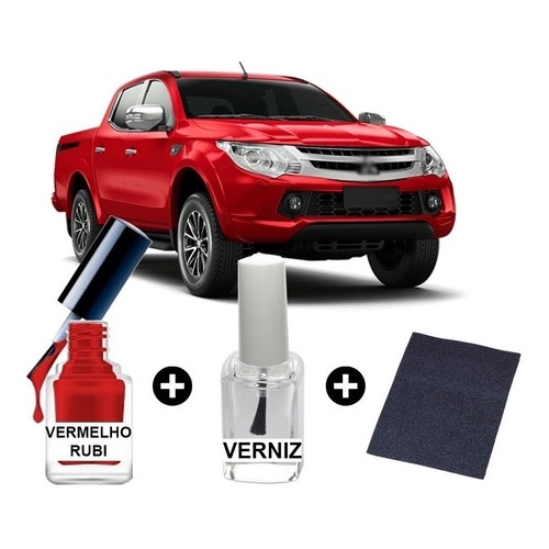 Tinta Tira Risco Automotiva L200 Vermelho Rubi