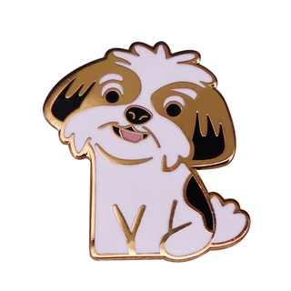 Shih Tzu Lhasa Apso Broche De Lapela Para Animal De Estimação Versão De Desenho Animado