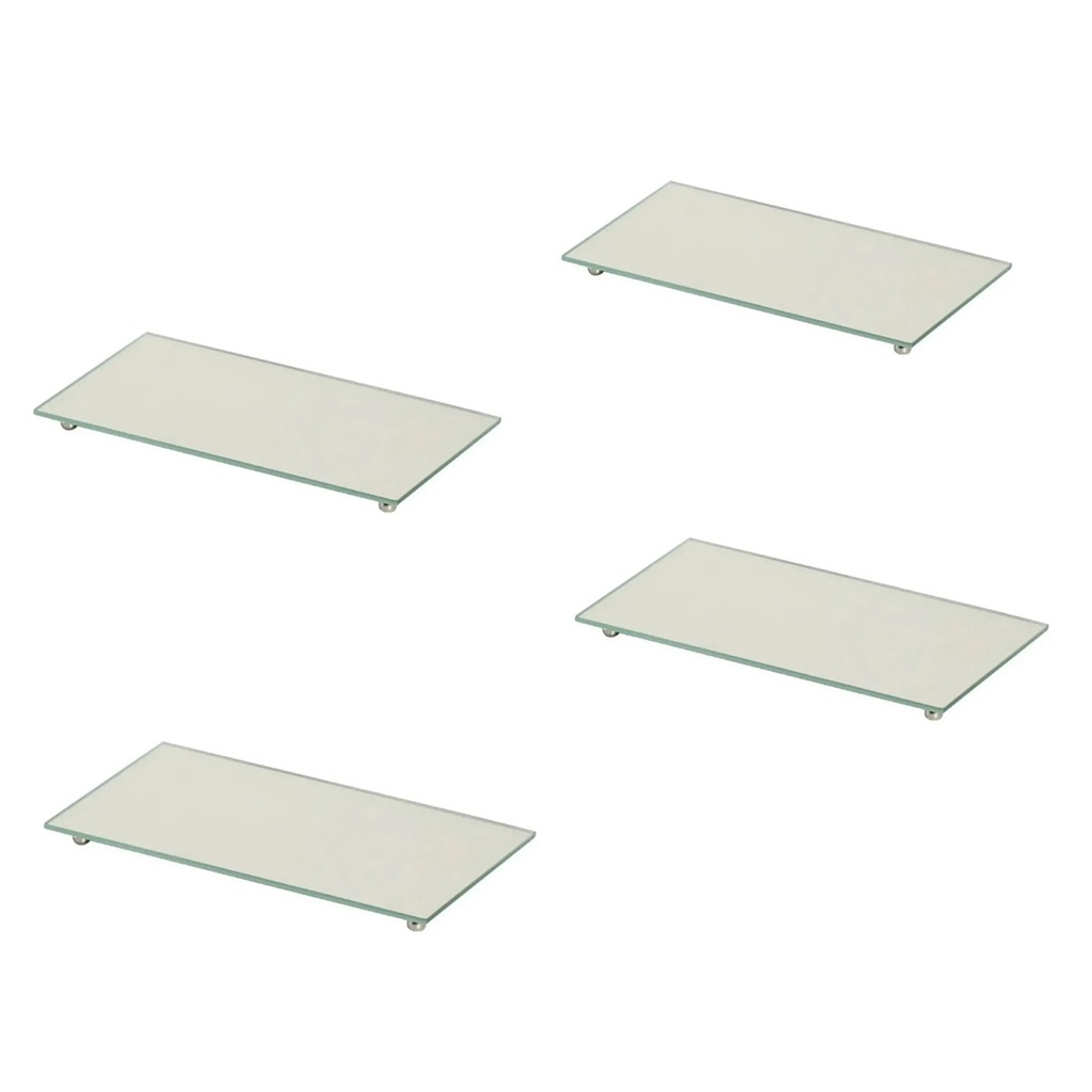 Bandeja Kit 4 Unidades Decorativo Espelhada Com Pé Cromado Para Lavabo em Oferta na Shopee