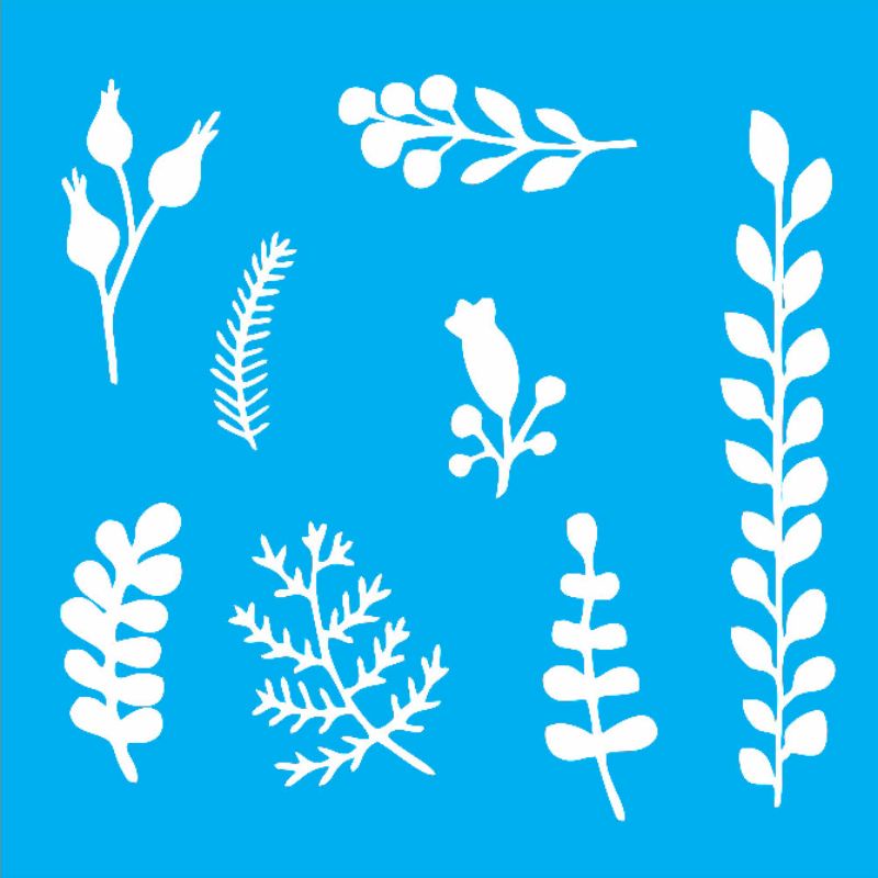 Stencil para pintura Flores 6 - tamanho 17x17 cm