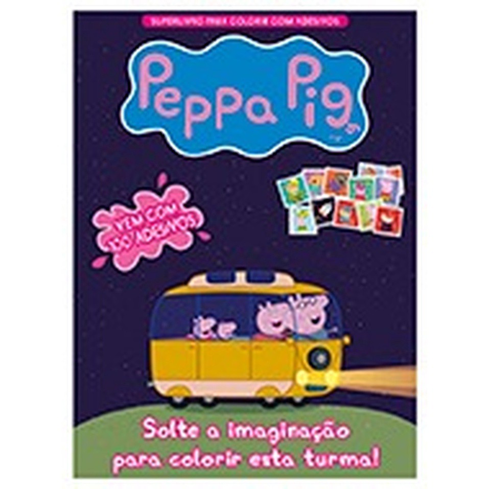 Peppa Pig - Superlivro para Colorir com Adesivos em Oferta na Shopee