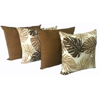 Kit 4 Capas Almofadas 45 X 45 Cm 2 Estampadas Costela De Adão Bege E 2 Lisas Marrom Com Zíper em Oferta na Shopee