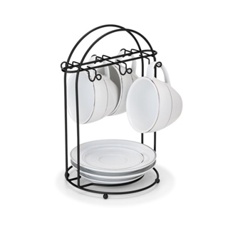 Suporte Organizador para Xícaras e Pires de Chá Aço Preto em Oferta na Shopee