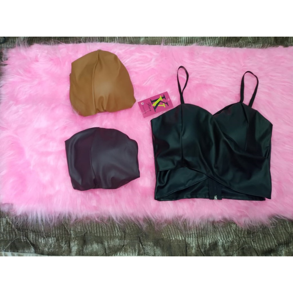 Cropped estilo couro