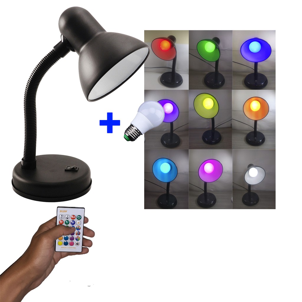 Luminária Abajur Articulado + Lâmpada Inteligente Led Muda de Cor