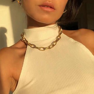 Colares De Corrente De Ouro Da Moda Para Mulheres Boho De Colarinho Punk Jóias Estéticas Espessas
