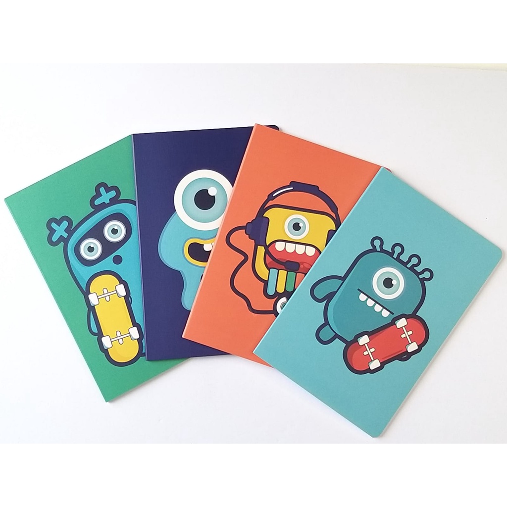 Caderneta Caderno de Anotações Brochura Capa Flexível Monstrinhos e Radinhos - Papelaria Criativa em Oferta na Shopee