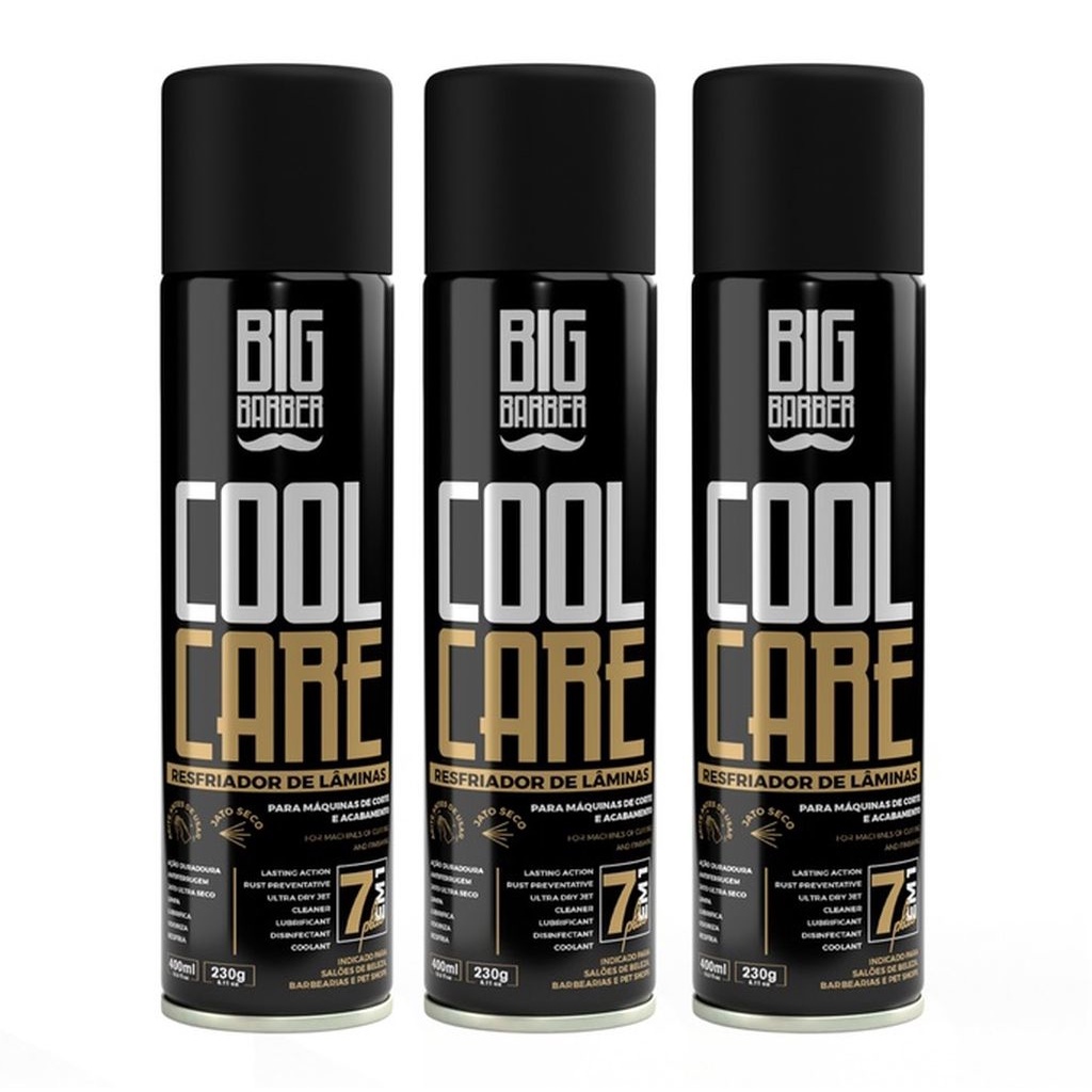 Resfriador De Lâminas Big Barber Cool Care 7 em 1 Plus 400ml/230g Caixa Com 3 unidades em Oferta na Shopee