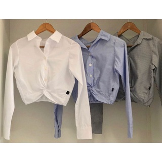 Cropped Camisa Social Feminina Cruzado