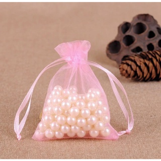 100 saquinhos de organza ROSA 7x9 fita cetim
