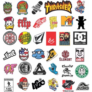 Kit 35 Adesivos Stickers Skate Shape Mala Notebook Carro Moto Cartelas Tamanho Bom em Oferta na Shopee