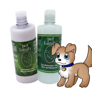 Shampoo e Condicionador para Cachorro de e Gato Com Óleo de Melaleuca Pet Family
