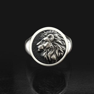 Anel Punk Cabeça De Leão Masculino Padrão 316L De Aço Inoxidável Dominativo Festa Animal Jóias Masculinas