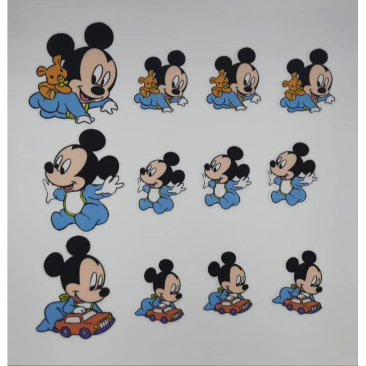 Kit P/ Fralda Baby Mickey Termocolante Aplique Estampado