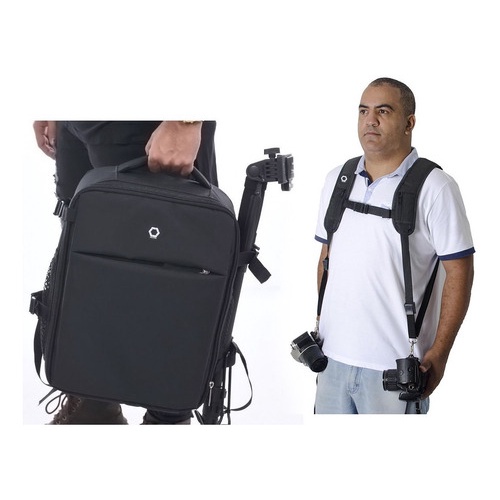 Kit Mochila Fotografica + Alça Photopro Oreon Profissional