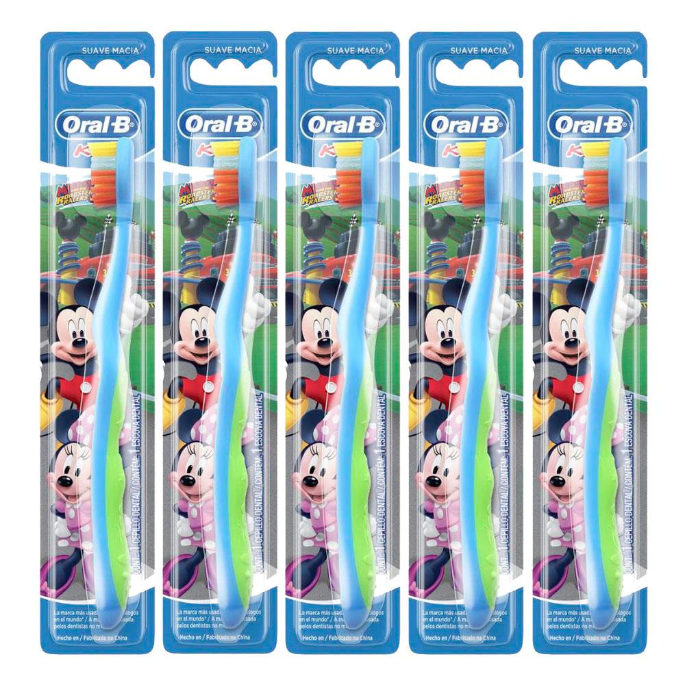 Kit 5 Escova Dental Infantil Oral-b Stages Mickey em Oferta na Shopee