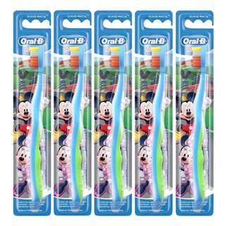 Kit 5 Escova Dental Infantil Oral-b Stages Mickey em Oferta na Shopee