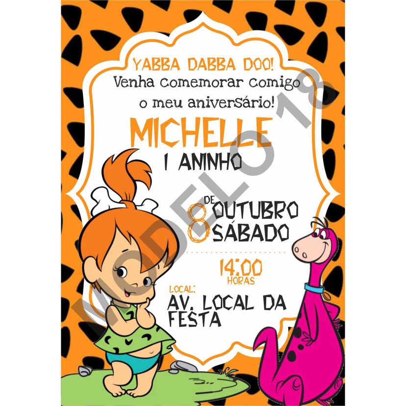 40 - Convites de aniversário Pedrita - 10x7cm