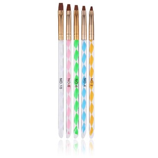 Kit 5 Pincéis Para Aplicação De Gel Unhas FIBRA GEL Profissionais