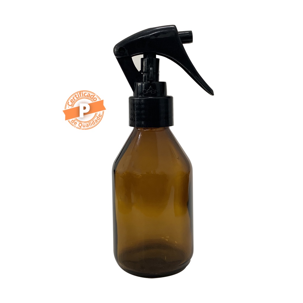 Frasco De Vidro Âmbar 100ml Com Mini Gatilho (10 Unidades) em Oferta na Shopee
