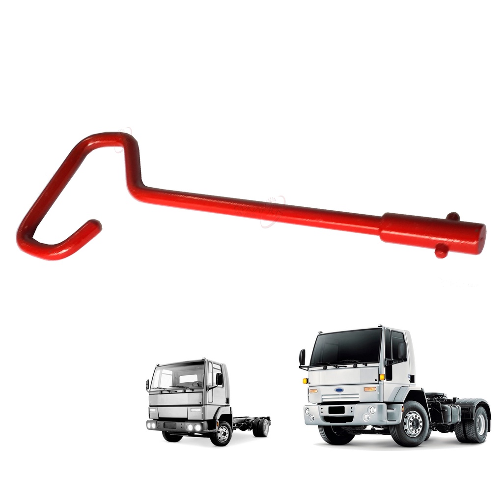 Puxador Trava Cabine Chave Vermelha Compatível com Ford Cargo 712 814 815 1213 1317 1717 2425 4532 2628