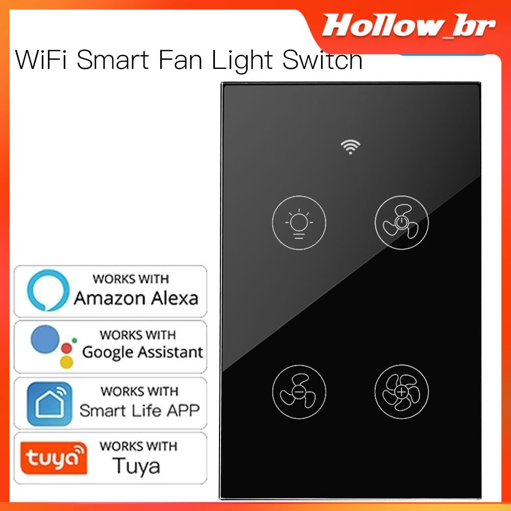 Ventilador Interruptor de Luz inteligente UE/EUA Tuya WiFi RF433 smart