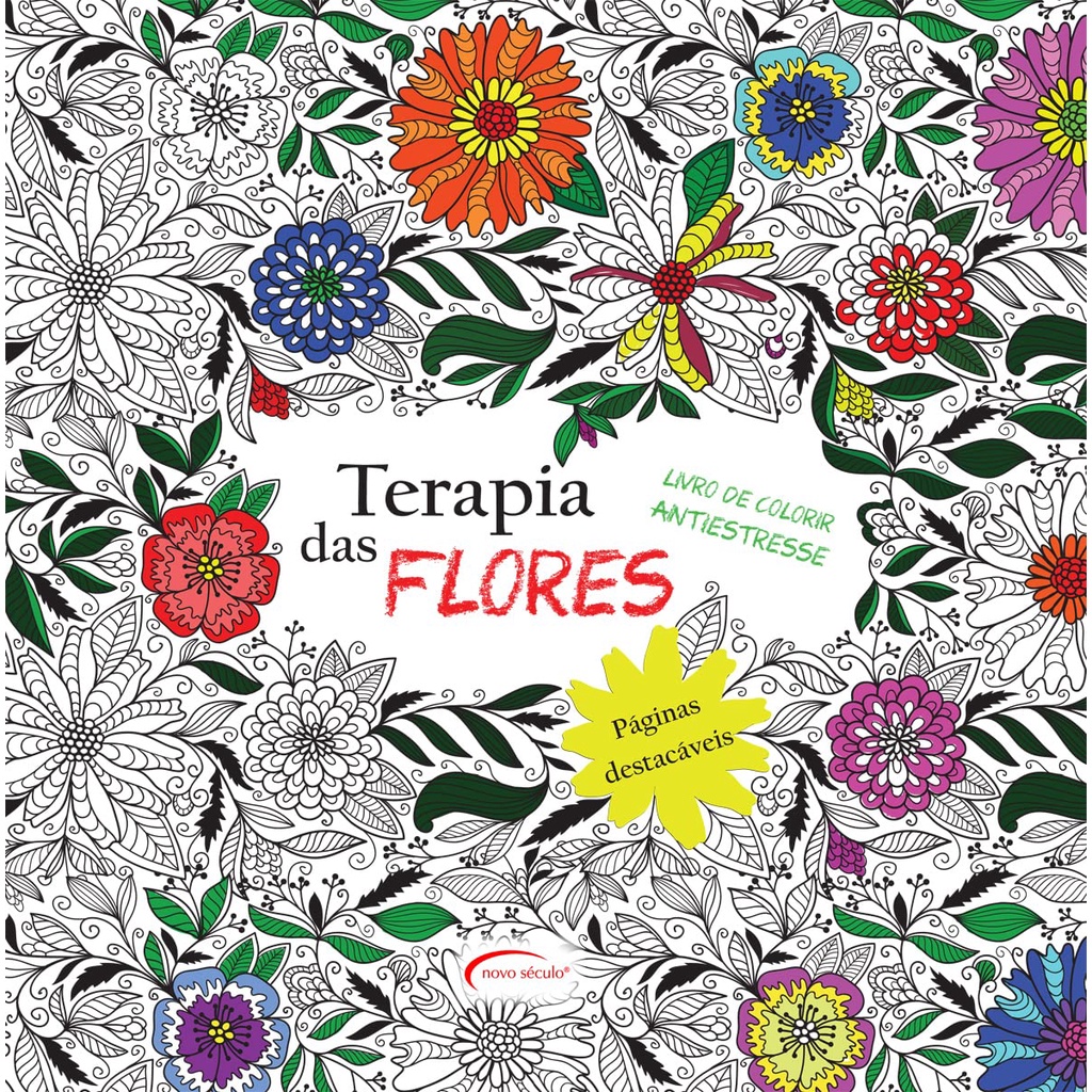 Terapia das Flores - Livro de Colorir antiestresse