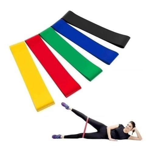 KIT Extensor Extensores 5 Elástico Exercicio Musculacao Fitness Pilates Funcional