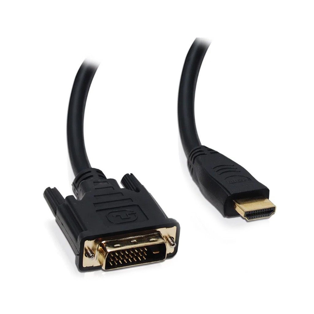 Cabo Conversor DVI 24+1 Macho x HDMI Macho 1,80 Metros Com Filtro Banhado a Ouro