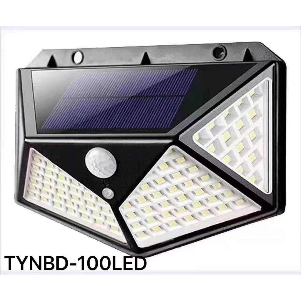 Luminária De Parede Energia Solar Refletor de 100 LED Energia Solar PIR Sensor de Movimento Luz de Parede Lâmpada de Jardim Ao Ar Livre À Prova D 'Água