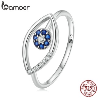 Anel De Abertura Bamoer 925 Prata Azul Diabo Jóias De Moda Para Mulheres Presente