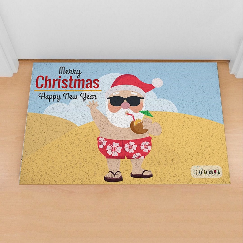 Tapete Capacho de Natal - Papai Noel Agua Coco - cd000282