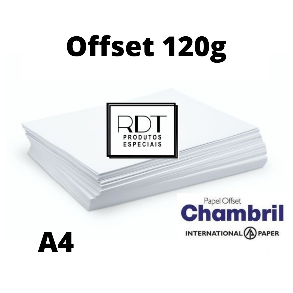 Papel Offset 120g Tamanho A4 CHAMBRIL Pacote - 500 Folhas
