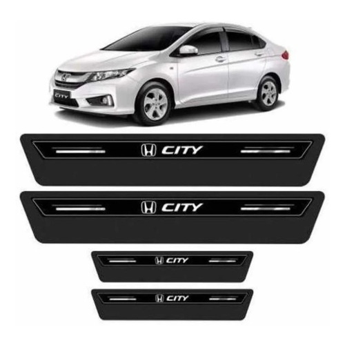Soleira Protetora Porta Premium Honda City - Preto