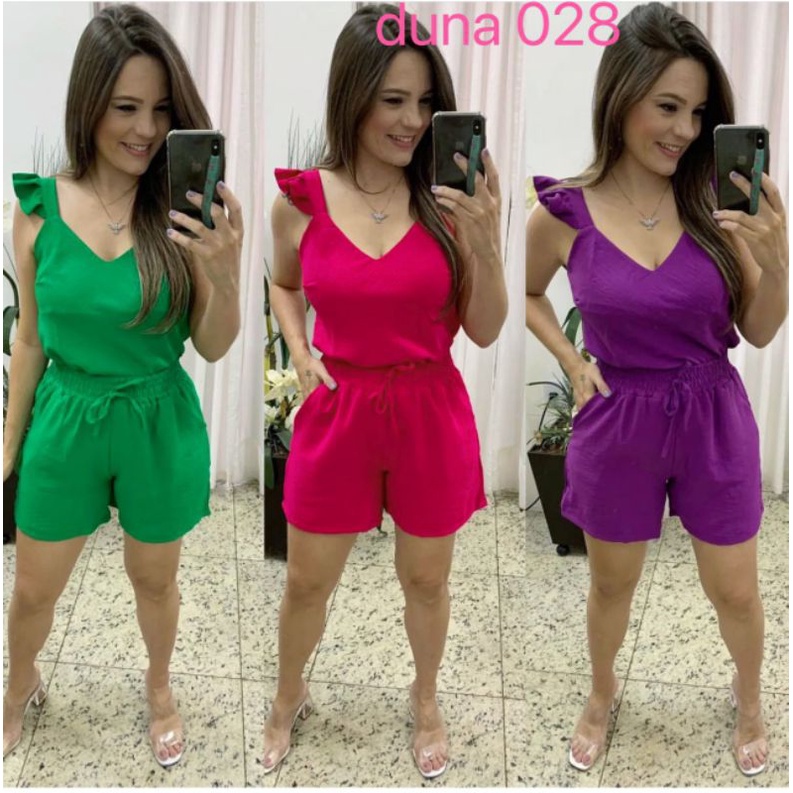 Conjunto feminino Duna de shorts e blusa.Ref:028