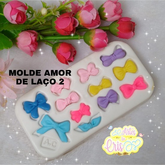 Molde De Silicone Para Biscuit Amor De Laço 2 - Artes Da Cris