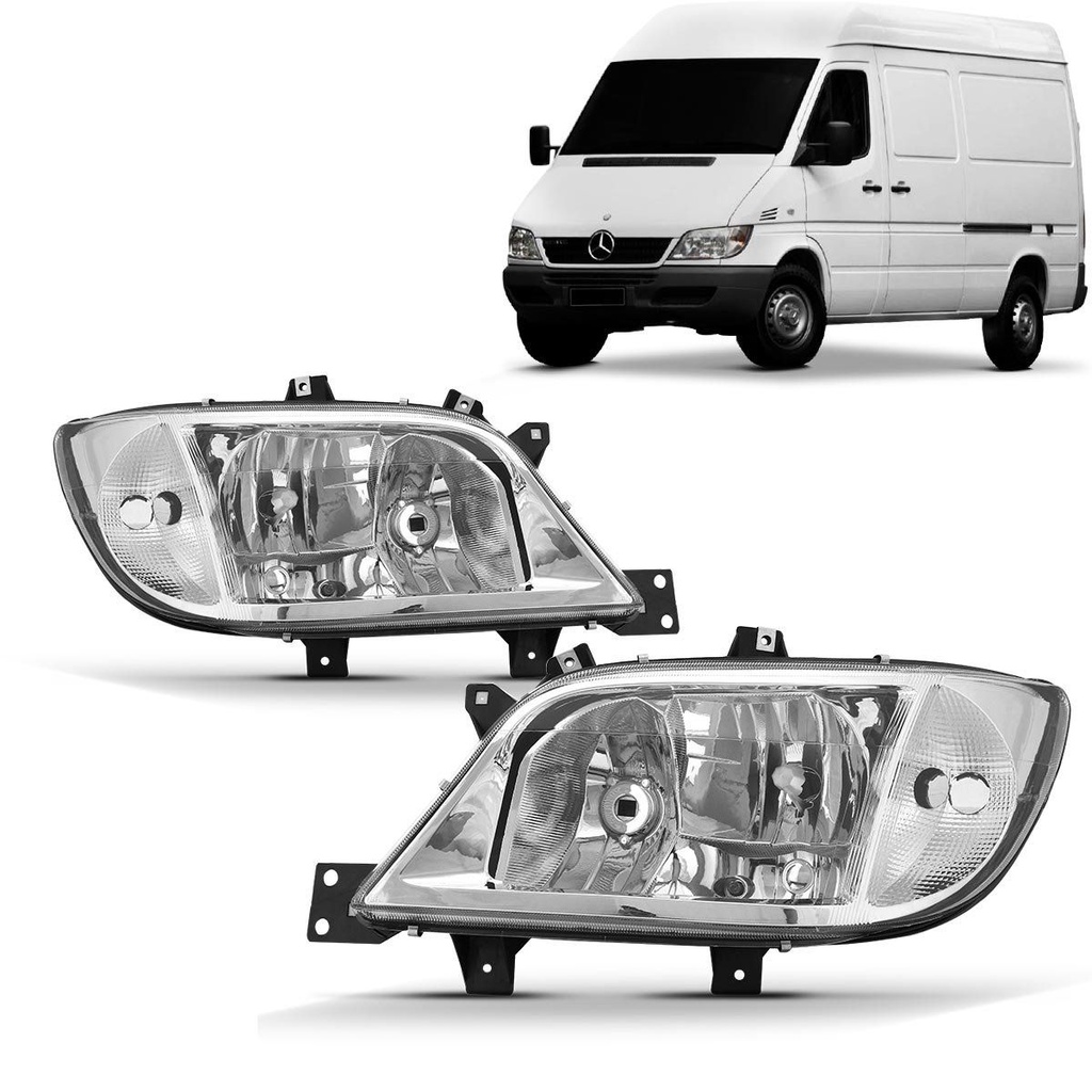 Par Farol Sprinter 2002 2003 2004 2005 2006 2007 2008 2009 2010 2011 Foco Duplo Cromado em Oferta na Shopee