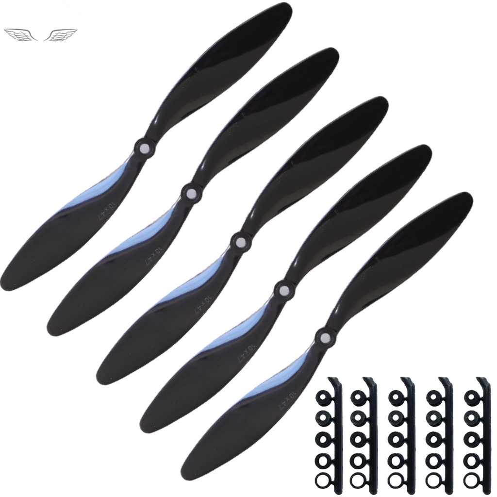 5 Hélice Mhs Fly 10/4.7 Slow Voo lento Aeromodelo leve Motor Elétrico 900 a 1300kv Brushless RC 2212