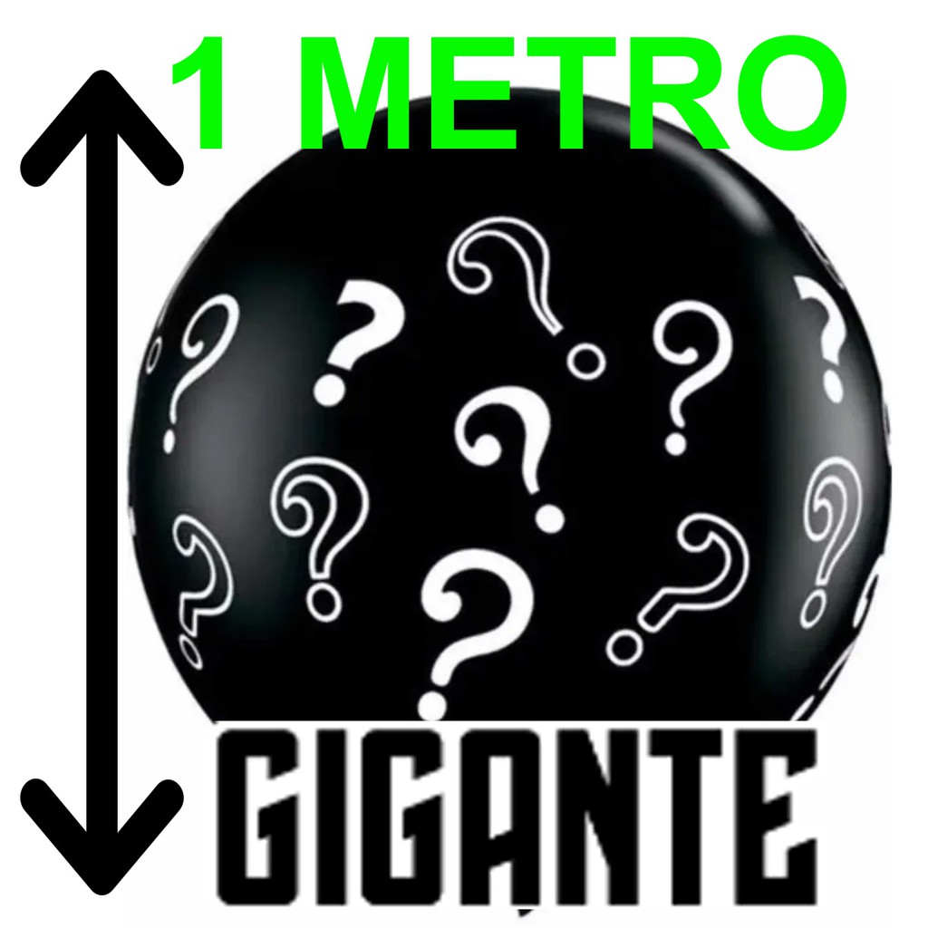 Gigante o Maior  do Mercado "1 Metro" Balão Bexigão Latex Bexiga Cha De Bebê Revelação Interrogação em Oferta na Shopee