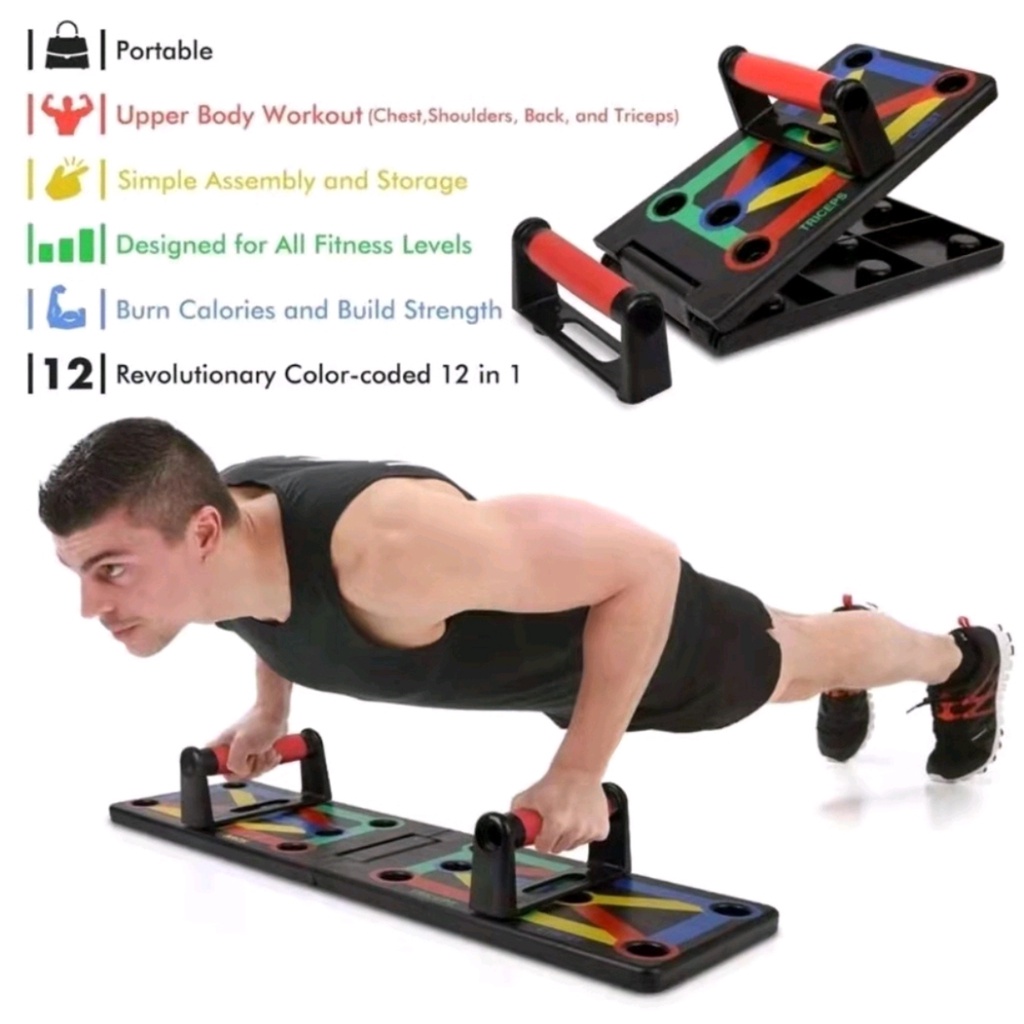 Prancha Flexão Braço Apoio Multifuncional Exercícios Livre Peito Costa Tríceps Treino De Resistência