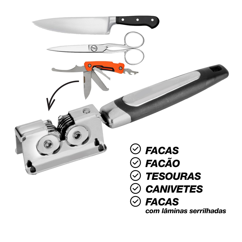 Afiador De Metal Para Faca E Tesoura - Casa Ou Comercio - Amolador de Facao e Helice de Liquidificador