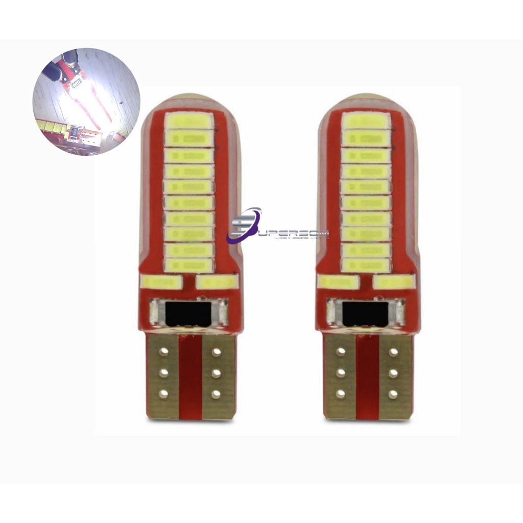 KIT 2 LAMPADAS T10 SILICONE 24 LEDS SMD W5w 12V CAMBUS