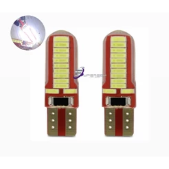 KIT 2 LAMPADAS T10 SILICONE 24 LEDS SMD W5w 12V CAMBUS