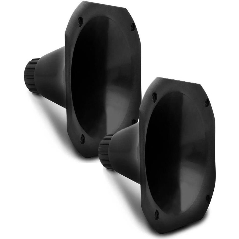 Kit 2 Cone Corneta LC 1450 Curto Plástico Preto Para Driver Trio Som
