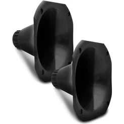 Kit 2 Cone Corneta LC 1450 Curto Plástico Preto Para Driver Trio Som