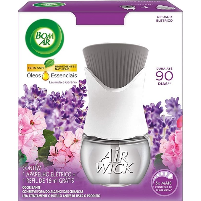 Odorizador de Ambiente Bom Ar Air Wick Aparelho Difusor Elétrico 16 ML