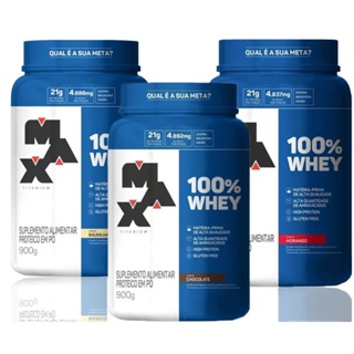 Whey 100% Pure Max Titanium Whey Protein Concentrado - Pote OU Refil 900g - ORIGINAL em Oferta na Shopee
