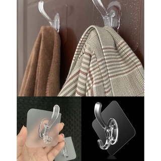 Gancho de chifre transparente forte, gancho autoadesivo de cristal sem rastros, cabide de roupas, porta de casa, suspensão de parede XL3273