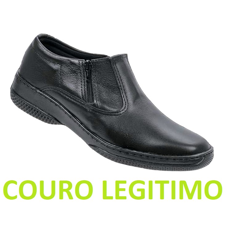 Sapato Social Masculino Cor Preto Estilo Sapatenis Com Ziper Dois Lados Estilo Bota Cano Baixo Curto